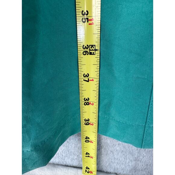 Vintage R&K Originals Women's sz 10P Button Down Shift Dress Turquoise Sash 90s - Picture 9 of 12